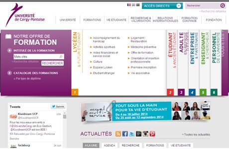 Cergy-Pontoise University Website