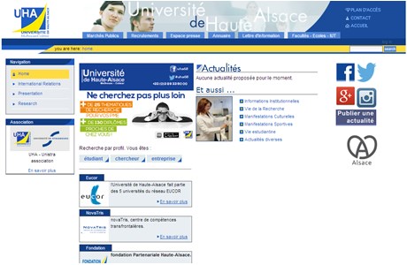 Haute Alsace University Website