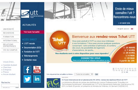 University of Technology of Troyes Website