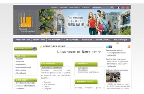 Nîmes University Website