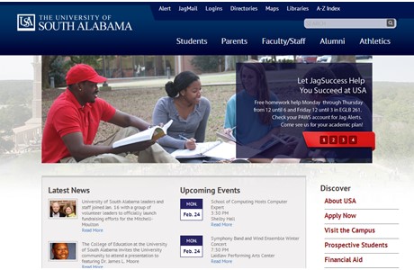 University of South Alabama Website