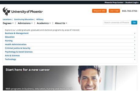 University of Phoenix Website