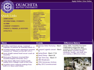 Ouachita Baptist University Website